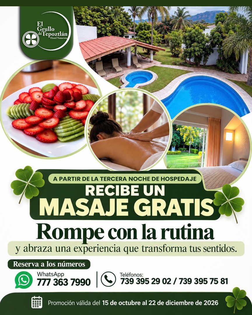 Anuncio de El Grullo de Tepoztlán: MASAJE GRATIS