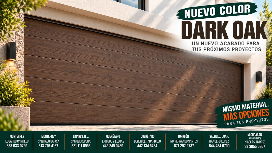 Anuncio de Paudoc: Puertas de garaje con acabado Dark Oak
