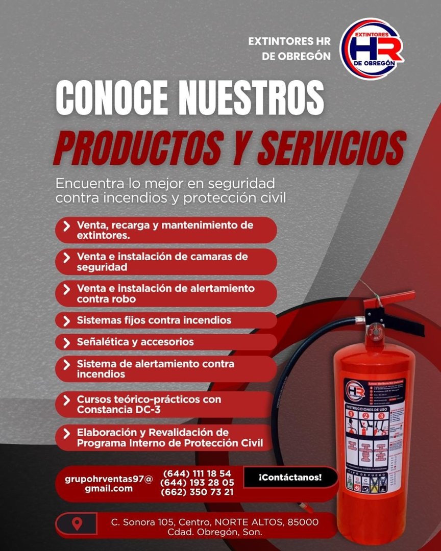 Anuncio de Extintores HR De Obregón