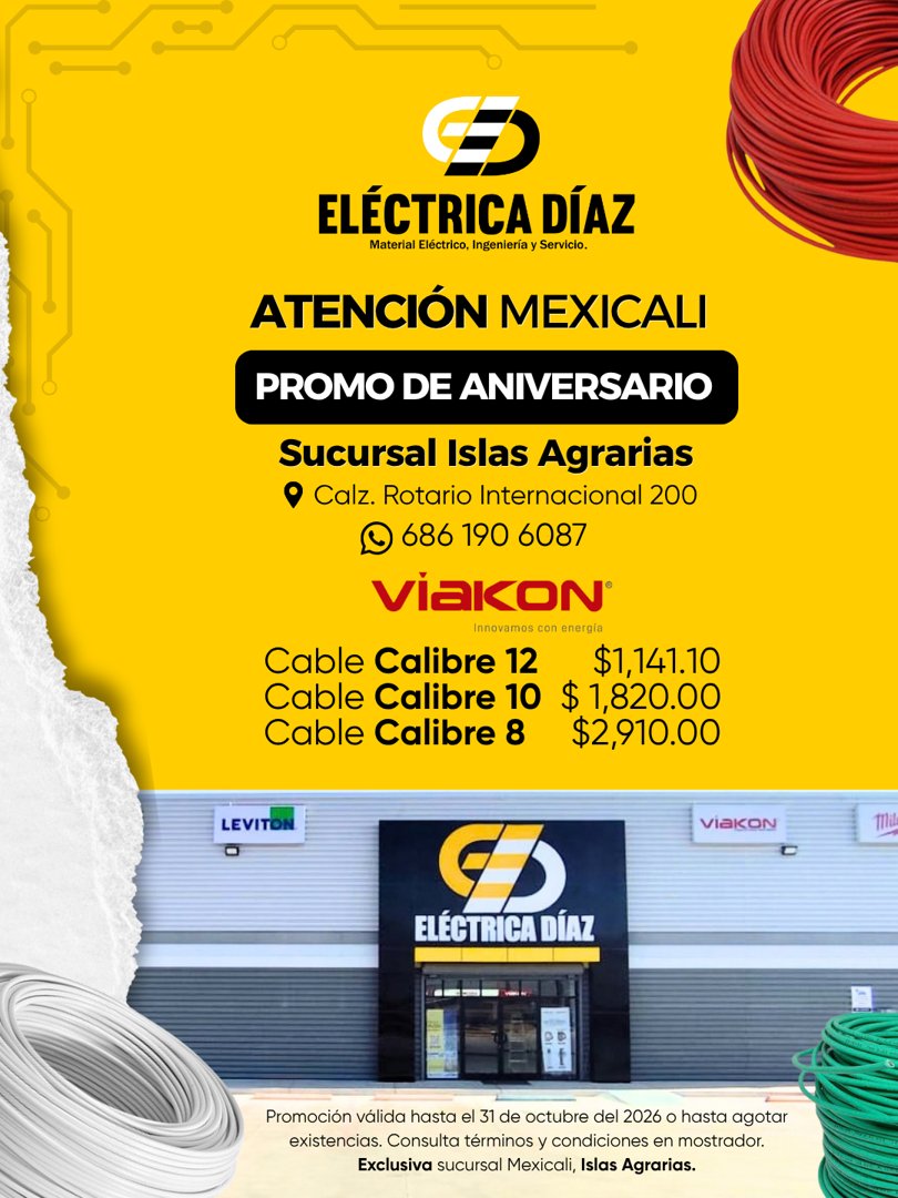 Anuncio de Eléctrica Díaz: cable Viakon