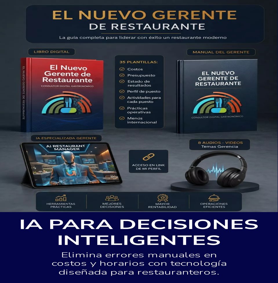Anuncio de Consultor Digital Gastronomico: Kit digital para restaurantes