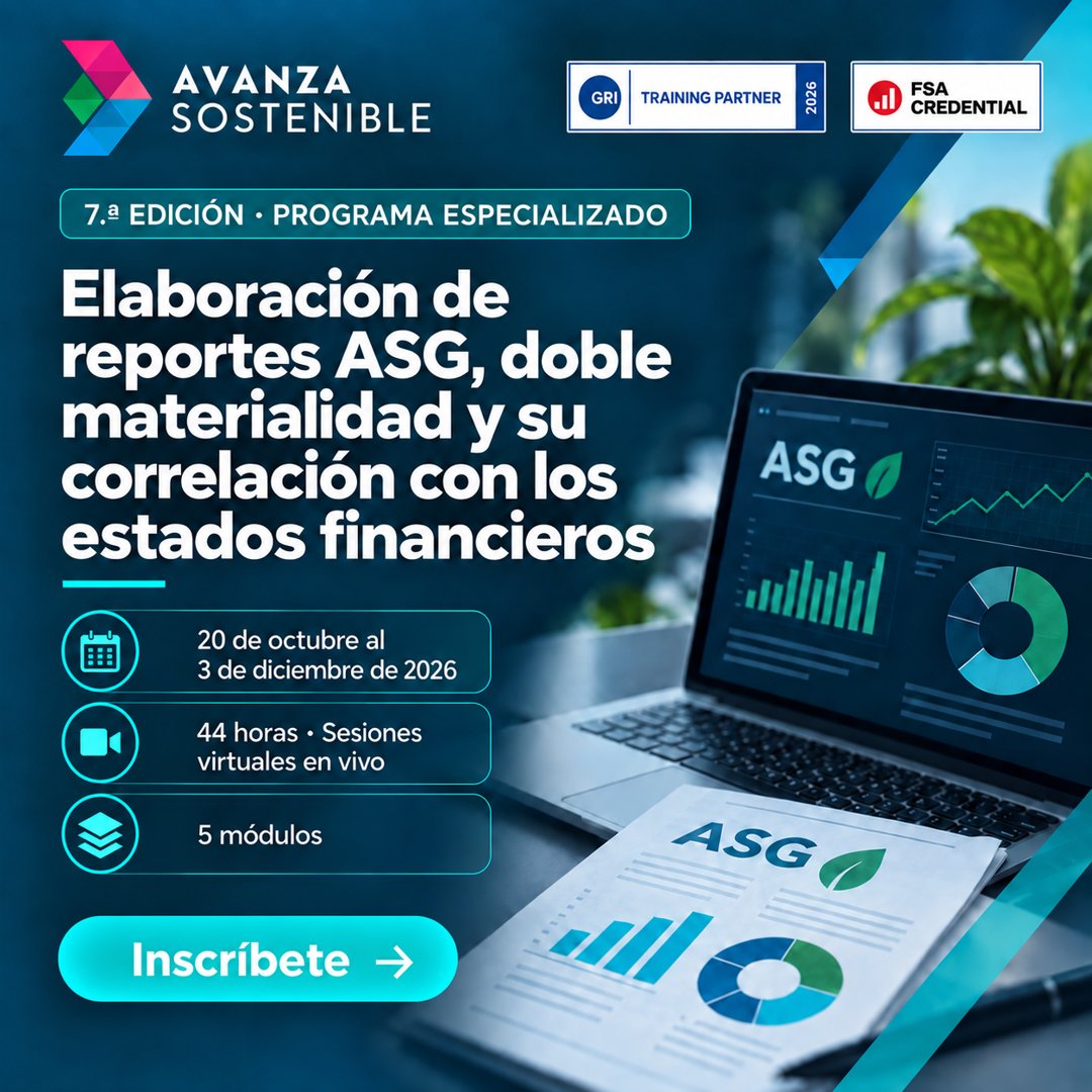 Anuncio de Avanza Sostenible: Programa de elaboración de reportes ASG