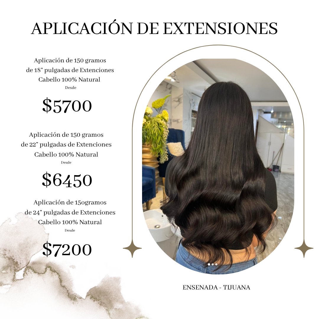 Anuncio de Paola Cambranis: Aplicación de extensiones de cabello