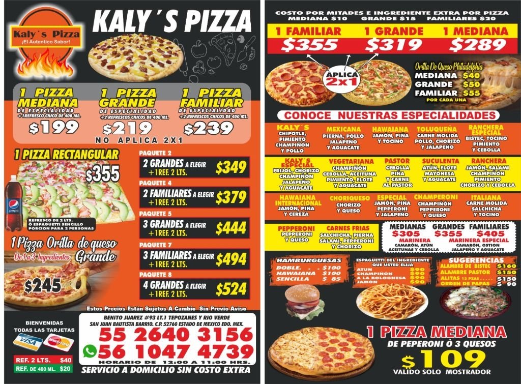 Anuncio de kalyspizza: pizzas