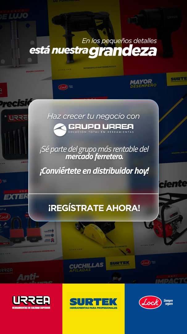 Anuncio de SURTEK: distribuidor de herramientas