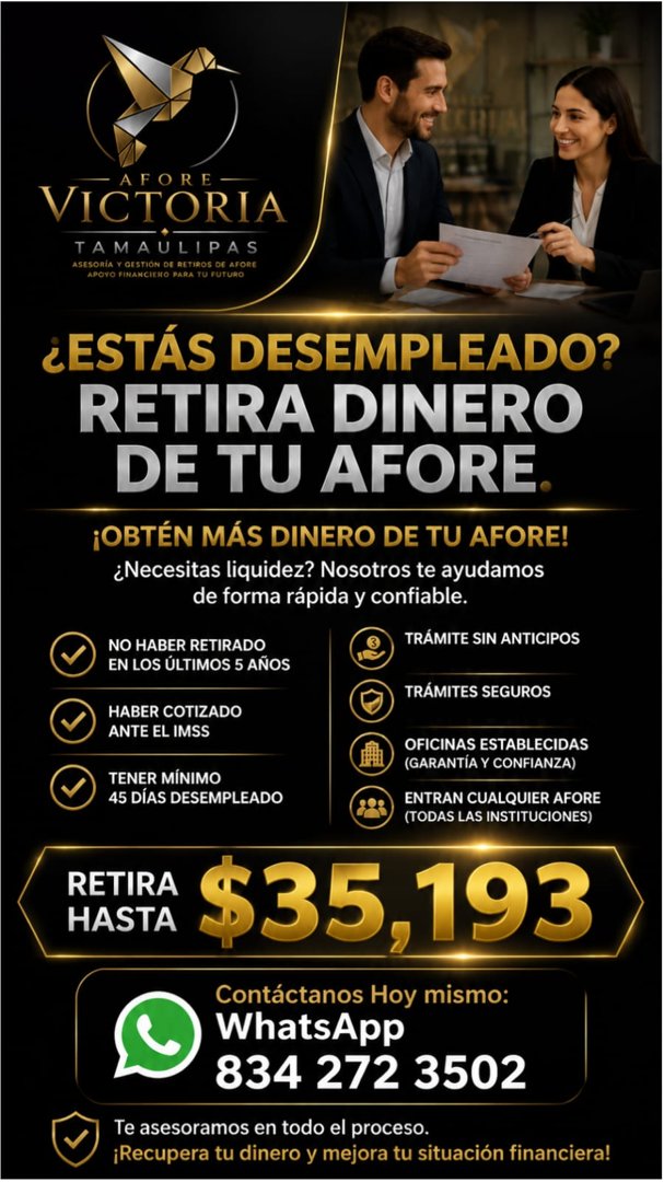 Anuncio de Afore victoria tamaulipas: Gestión de retiros de Afore