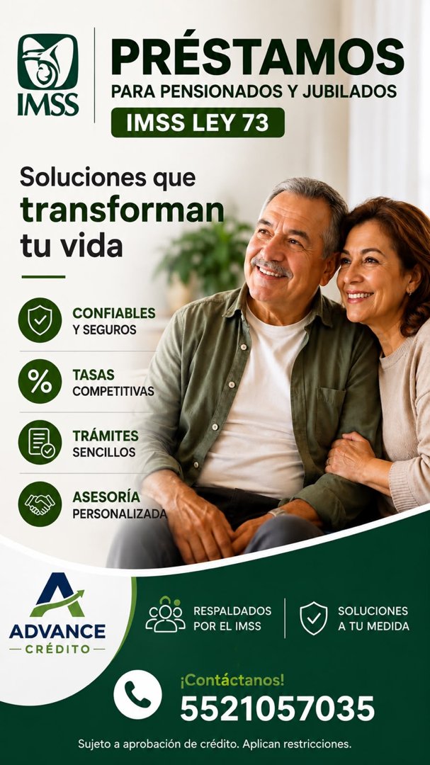 Anuncio de Mi credito IMSS L73 / IMSS Bienestar: Préstamo para pensionados y jubilados