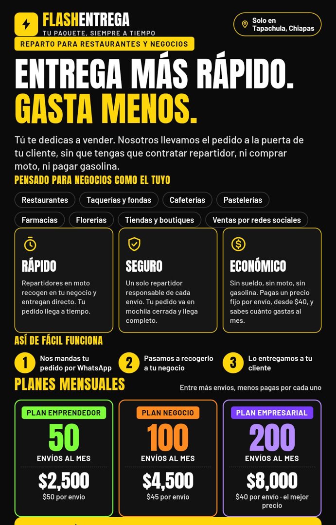 Anuncio de Flash entrega: Reparto de pedidos para restaurantes y negocios