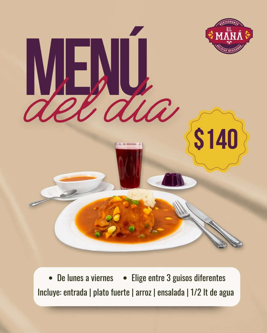 Anuncio de Restaurante El Maná: Menú del día