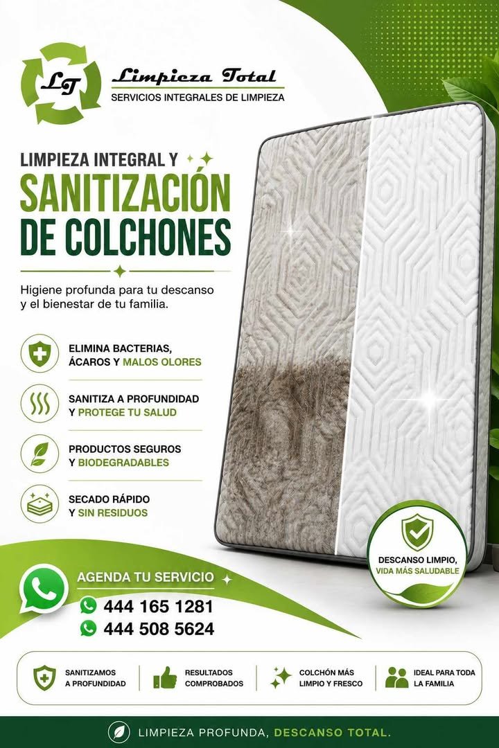 Anuncio de LT - Limpieza Total: Limpieza y sanitización de colchones