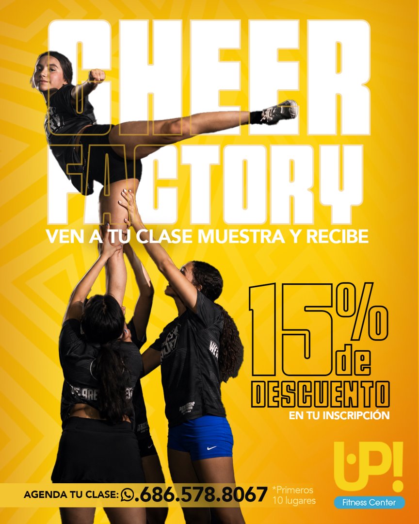 Anuncio de UP Fitness Center: clases de cheerleading