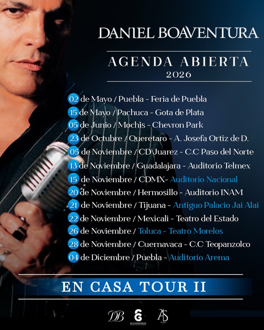 Anuncio de Daniel Boaventura: agenda de conciertos