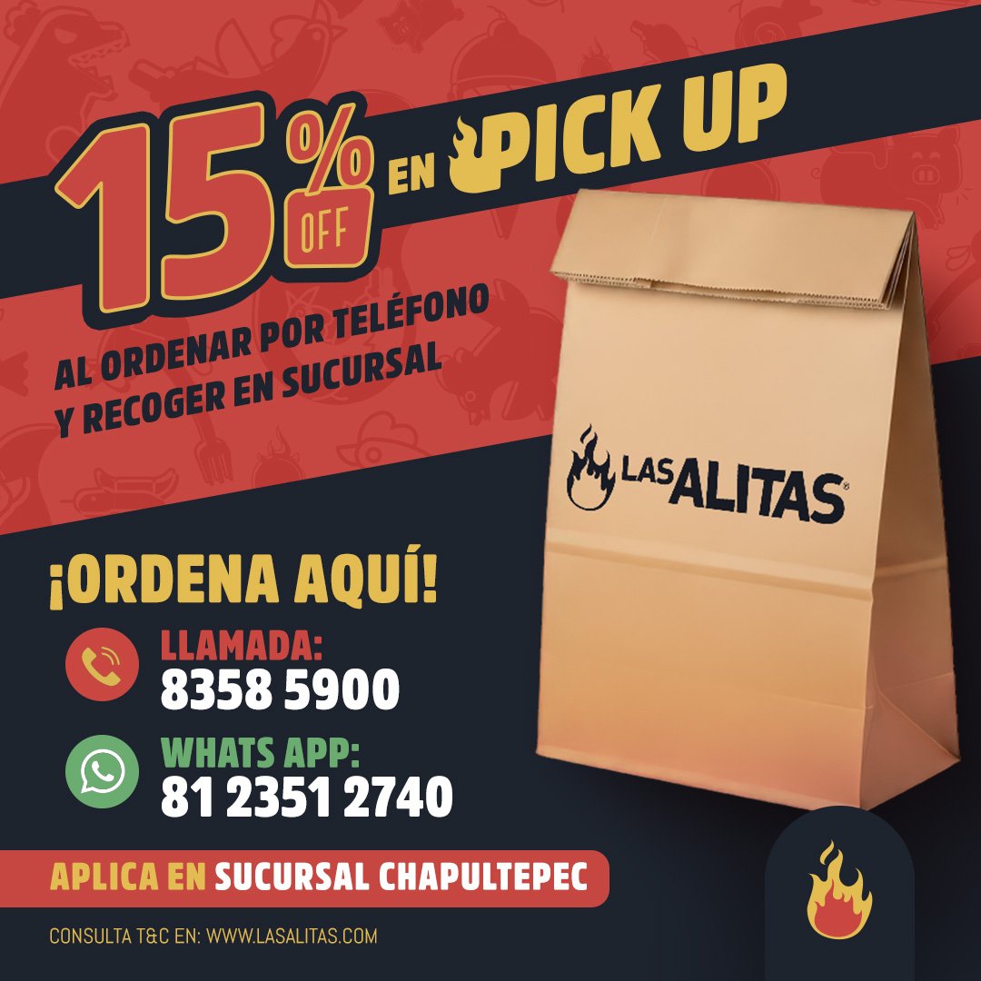 Anuncio de Las Alitas: pick up