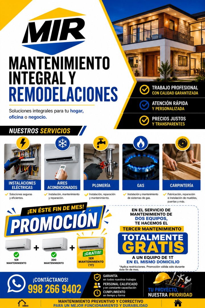 Anuncio de Mantenimiento Integral y Remodelaciones: Mantenimiento integral y remodelaciones