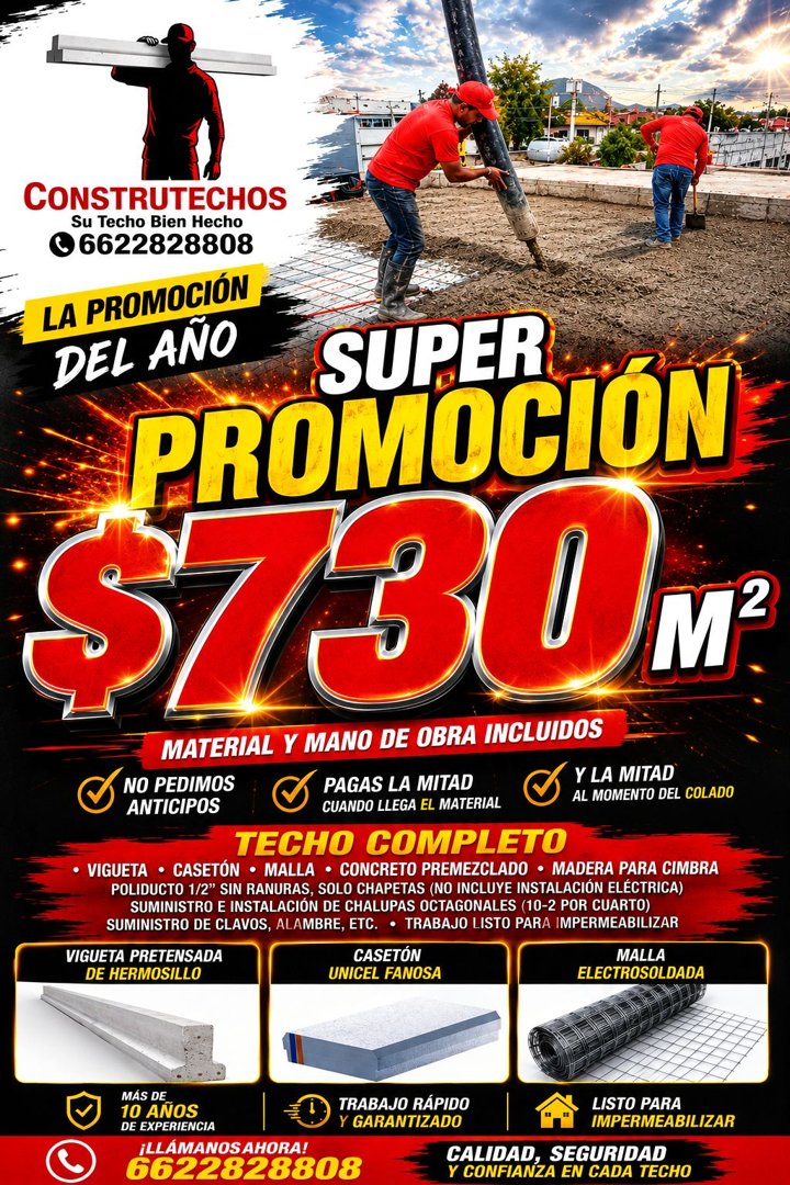 Anuncio de Construtechos Su Techo Bien Hecho: Construcción de techos