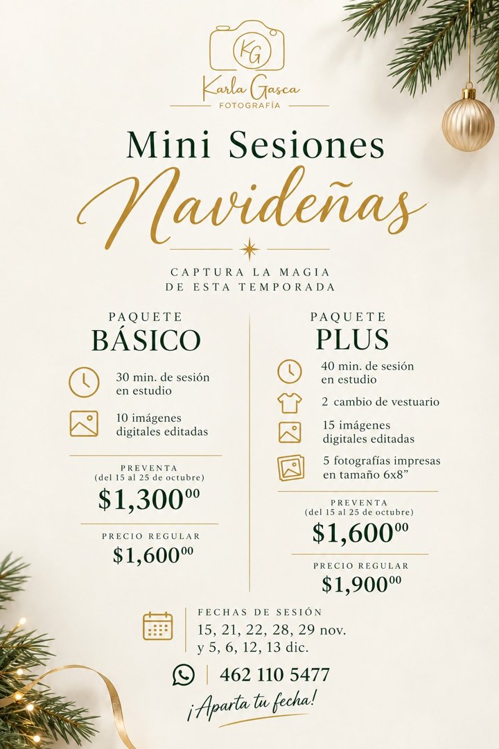 Anuncio de Karla Gasca Fotografía: Mini sesiones fotográficas navideñas