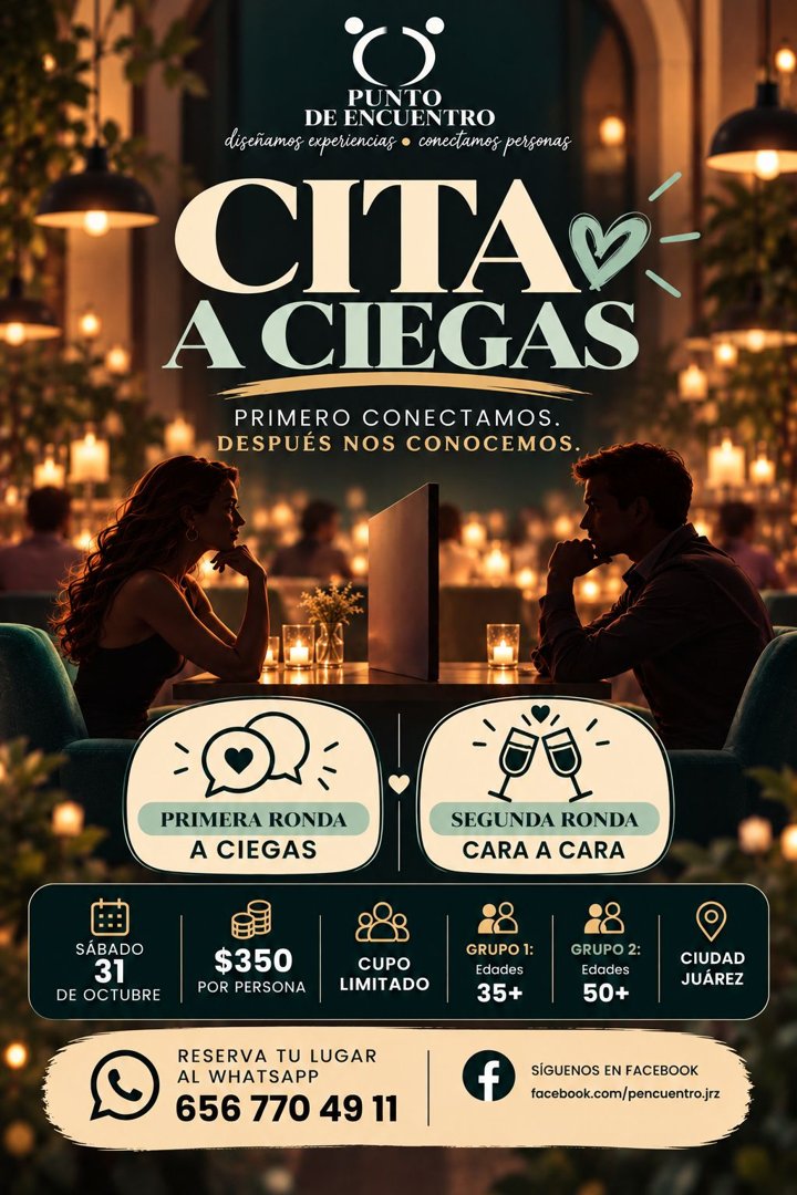 Anuncio de Punto de encuentro: cita a ciegas