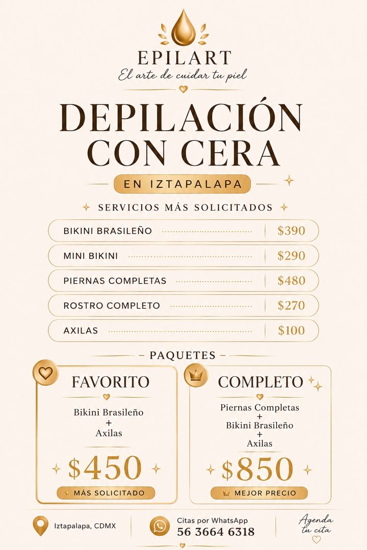 Anuncio de Epilarte: Depilación con cera