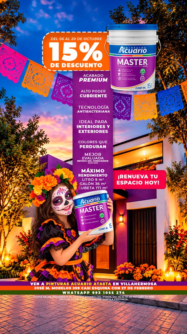 Anuncio de Pinturas Acuario Atasta