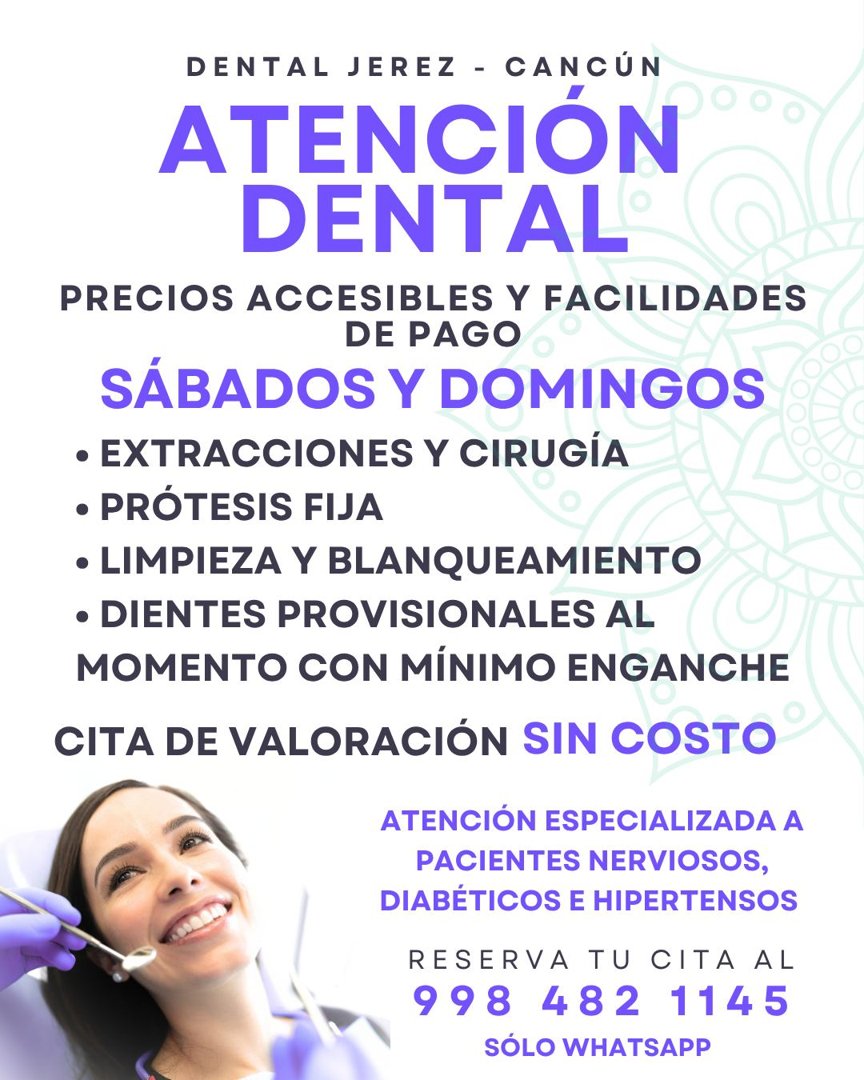 Anuncio de Dental Jerez - Cancún: atención dental