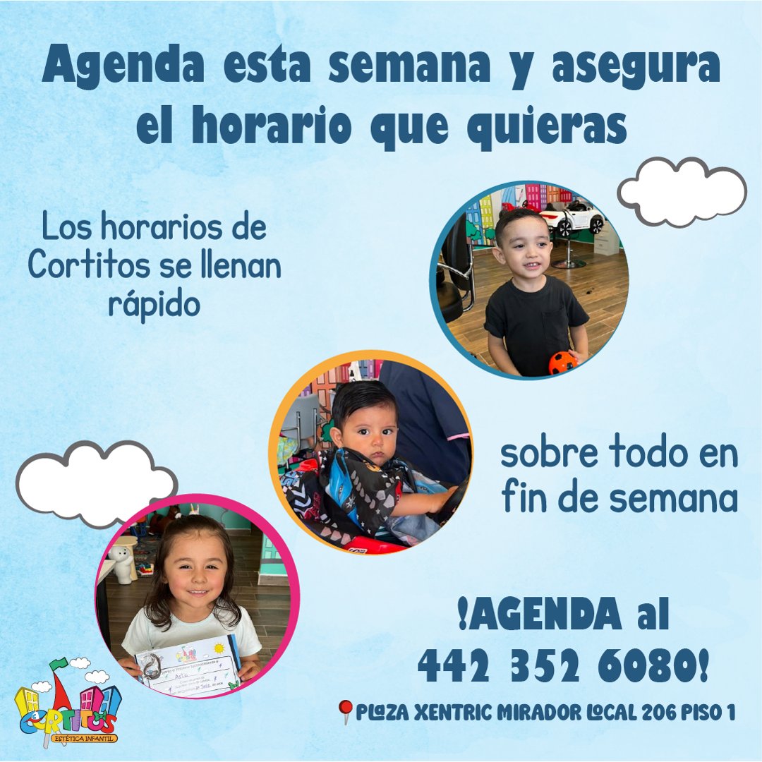 Anuncio de Cortitos estética Infantil: corte de cabello infantil