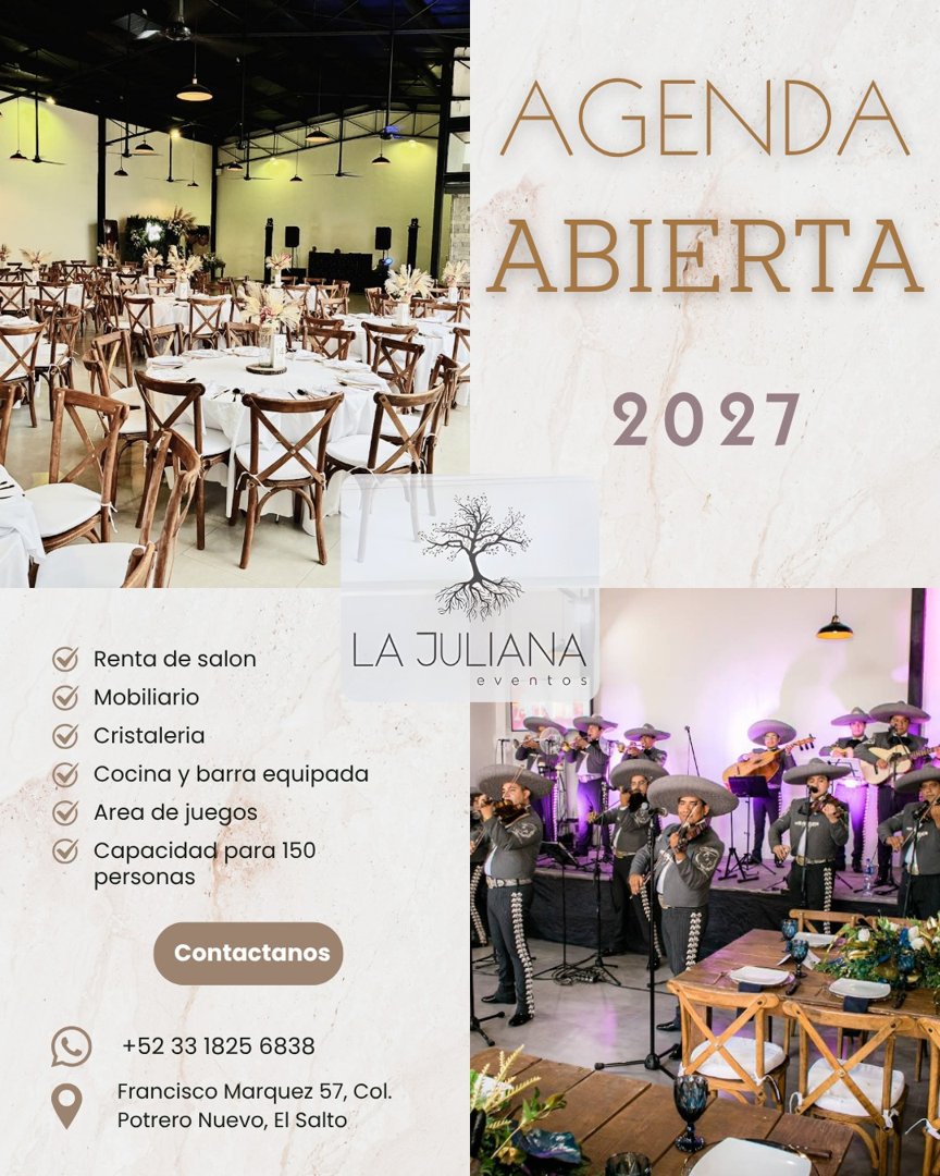 Anuncio de La Juliana Salón de Eventos: Renta de salón y servicios para eventos