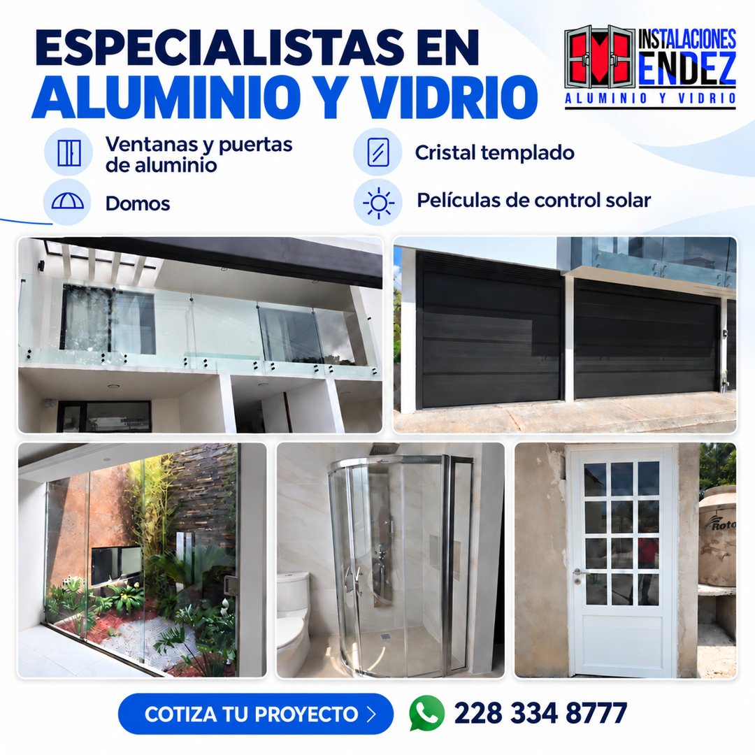 Anuncio de Aluminios Mendez: Instalación de aluminio y vidrio