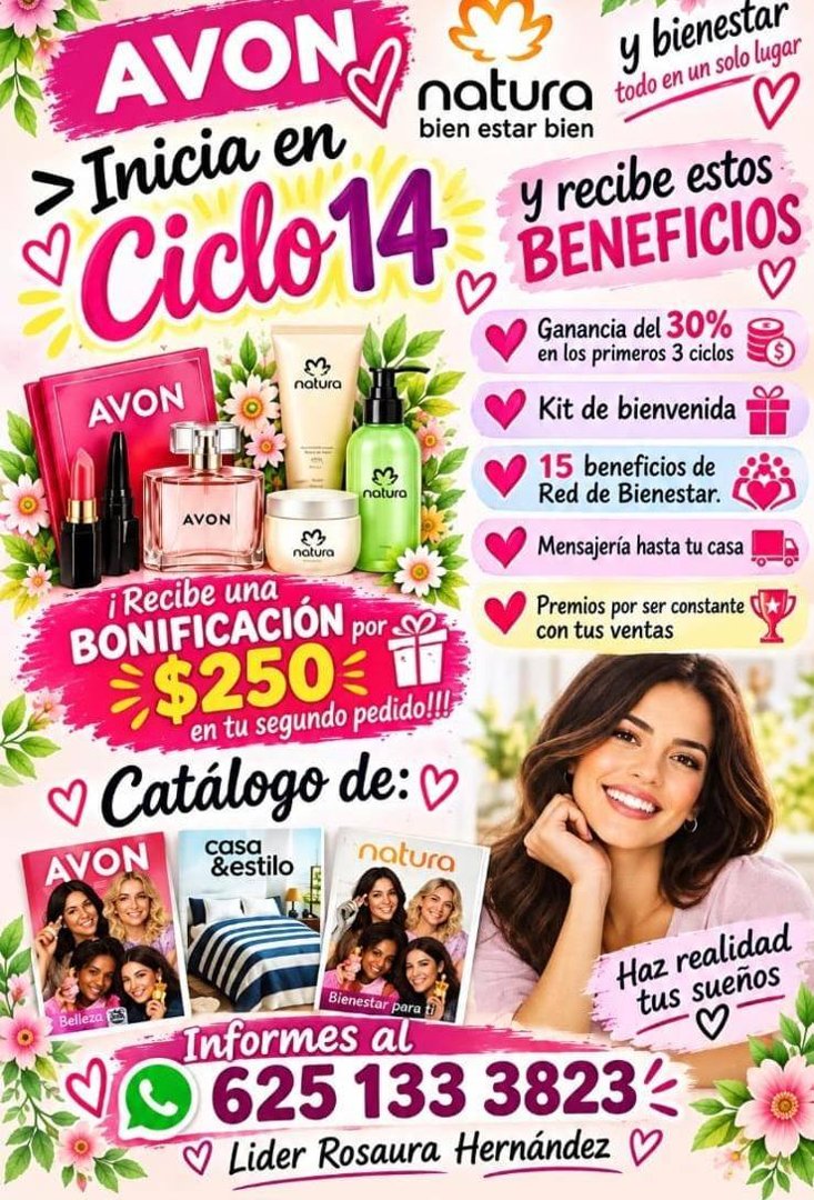 Anuncio de Rosaura Natura&Avon.: consultoría de belleza