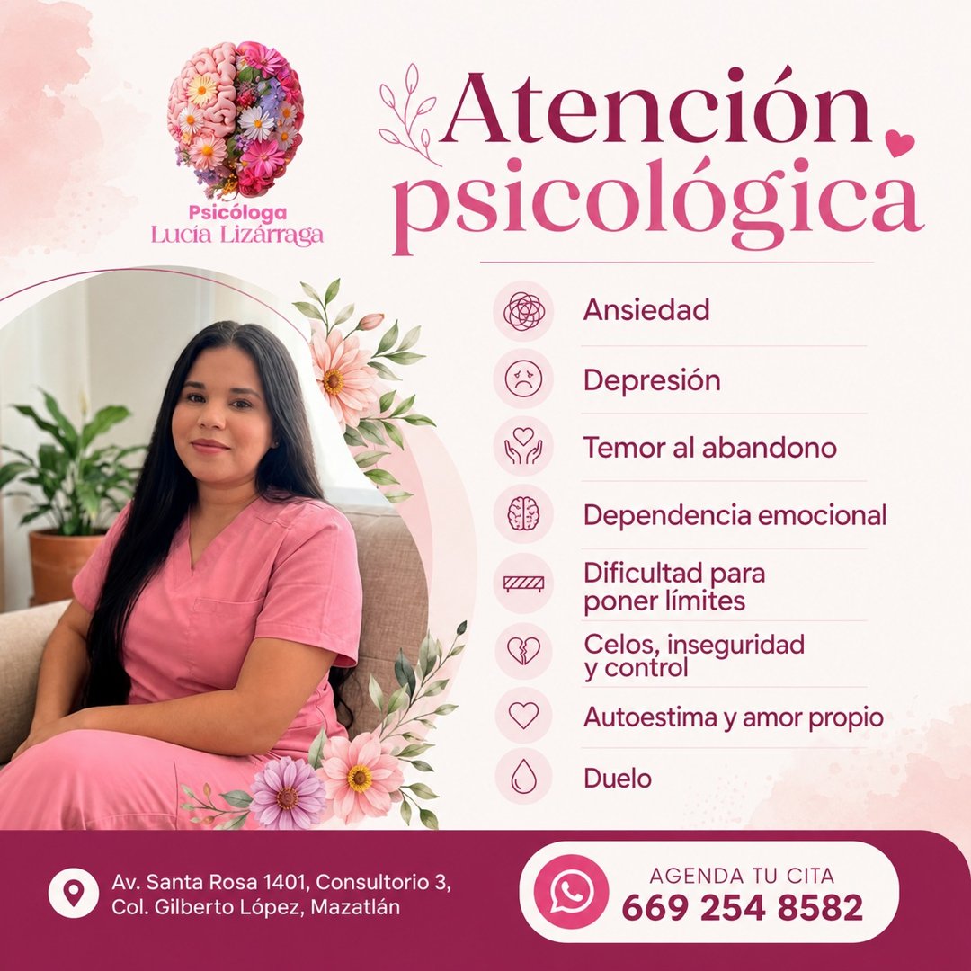 Anuncio de Psic. Lucia Lizárraga: Atención psicológica