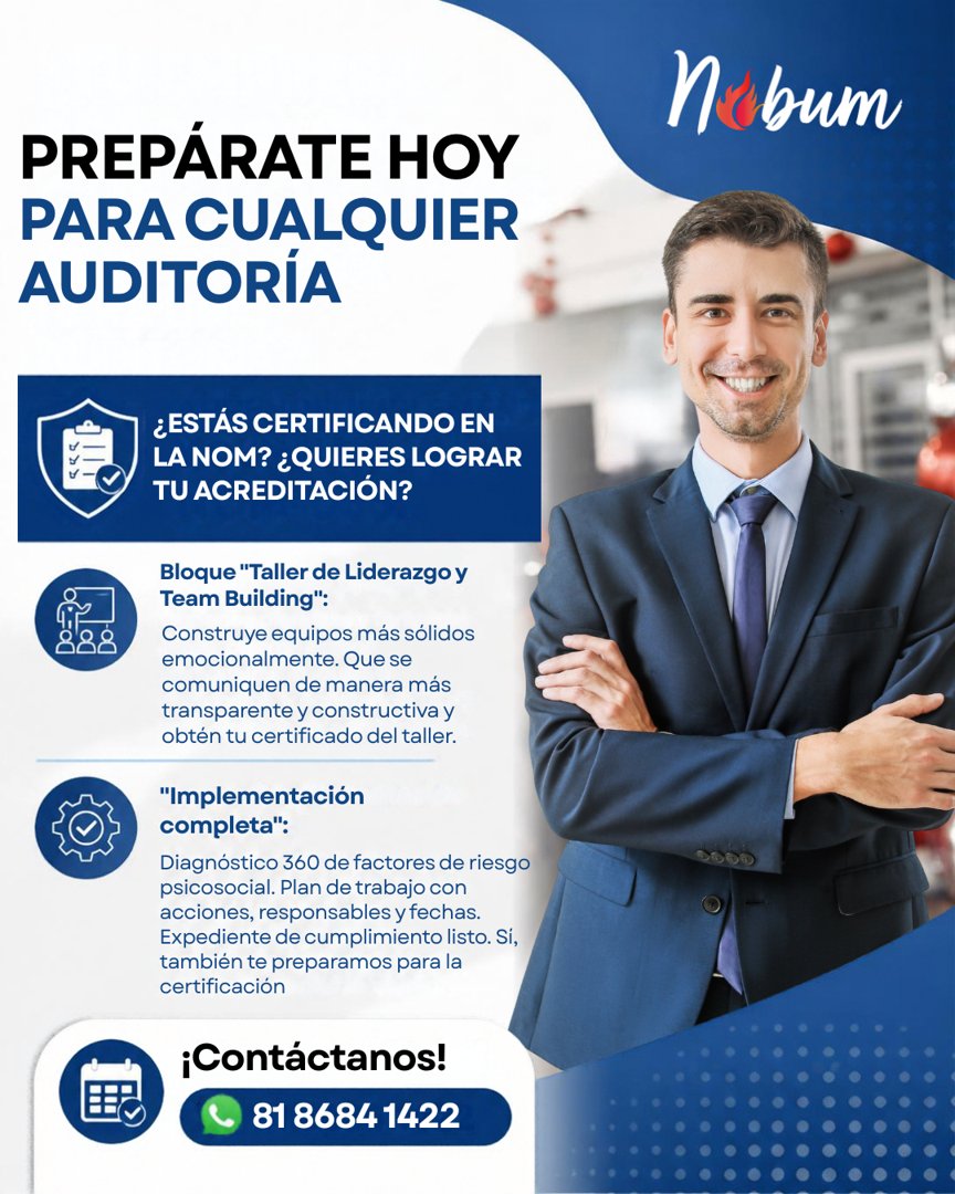 Anuncio de Nobum: consultoría para auditoría y certificación NOM