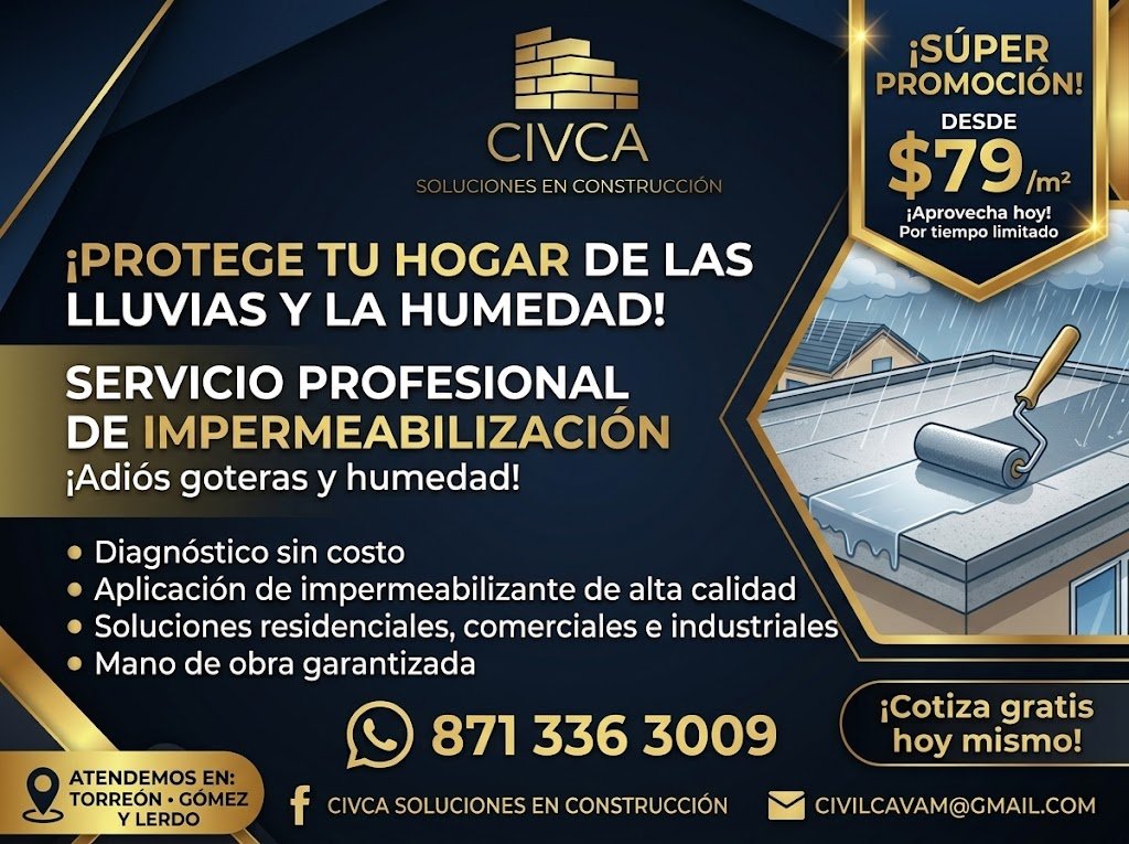 Anuncio de CIVCA Soluciones En Construcción: impermeabilización