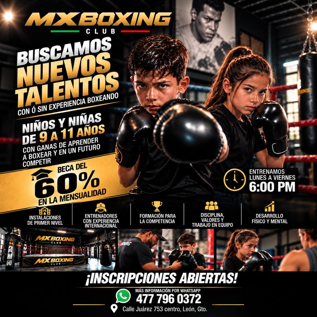 Anuncio de Mx Boxing Club: clases de boxeo para niños y niñas
