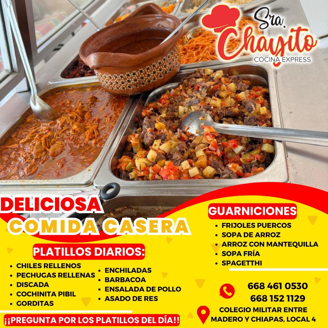 Anuncio de Cocina express sra chayito: Comida casera