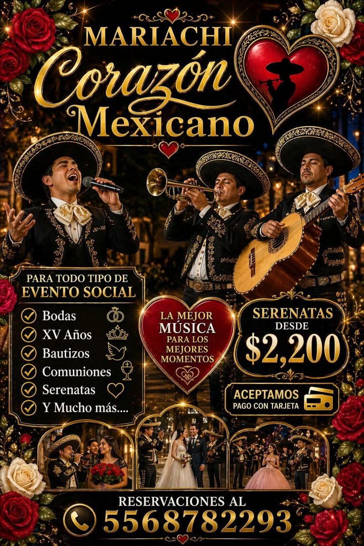 Anuncio de Mariachi Juvenil Corazón Méxicano: Mariachi para eventos sociales