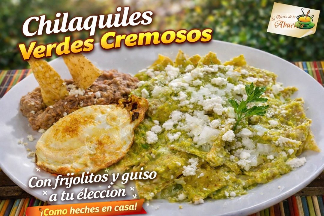 Anuncio de El Rincón Del Buen Sabor: chilaquiles verdes cremosos