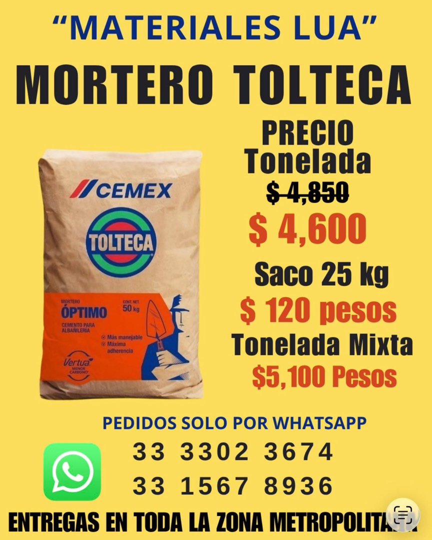 Anuncio de GRUPO ZOID LUA: Mortero Tolteca