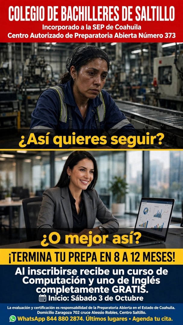Anuncio de Colegio de Bachilleres de Saltillo: preparatoria