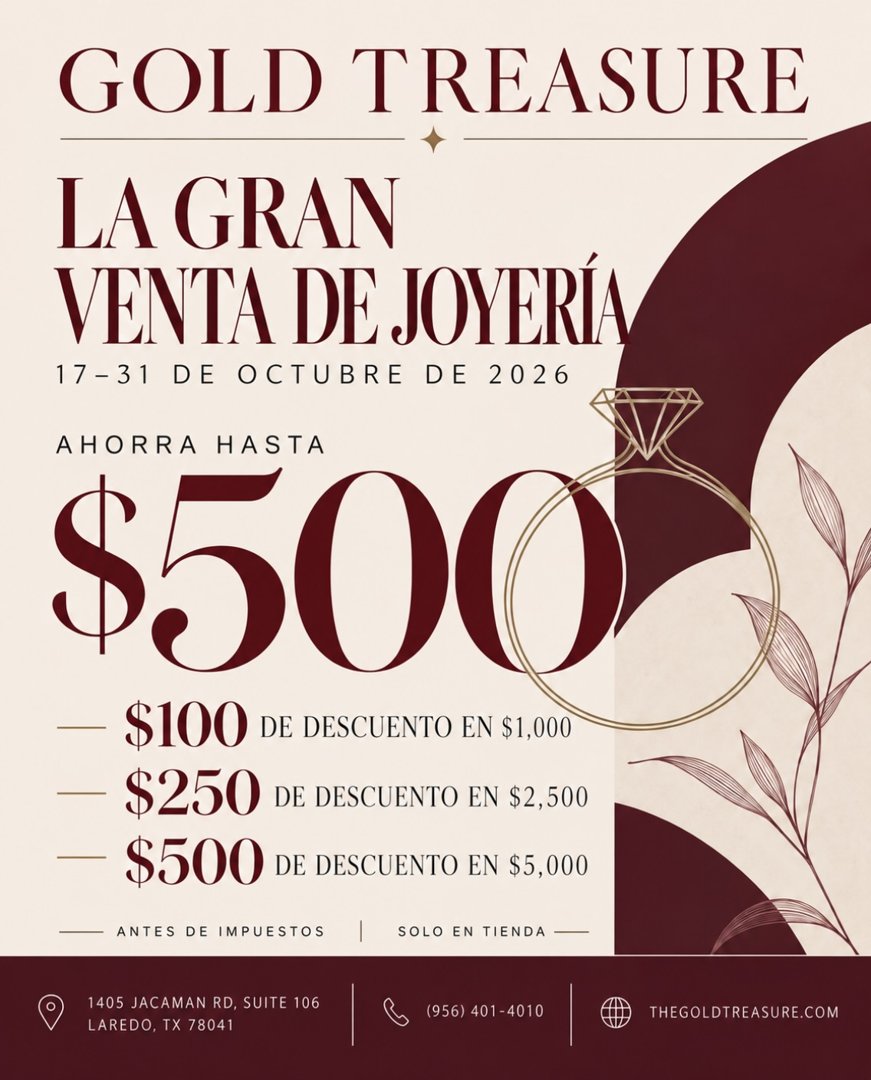 Anuncio de Gold Treasure: Venta de joyería