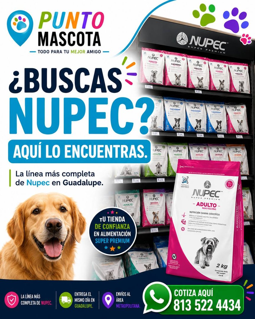 Anuncio de Punto Mascota: Venta de alimentos y accesorios para mascotas