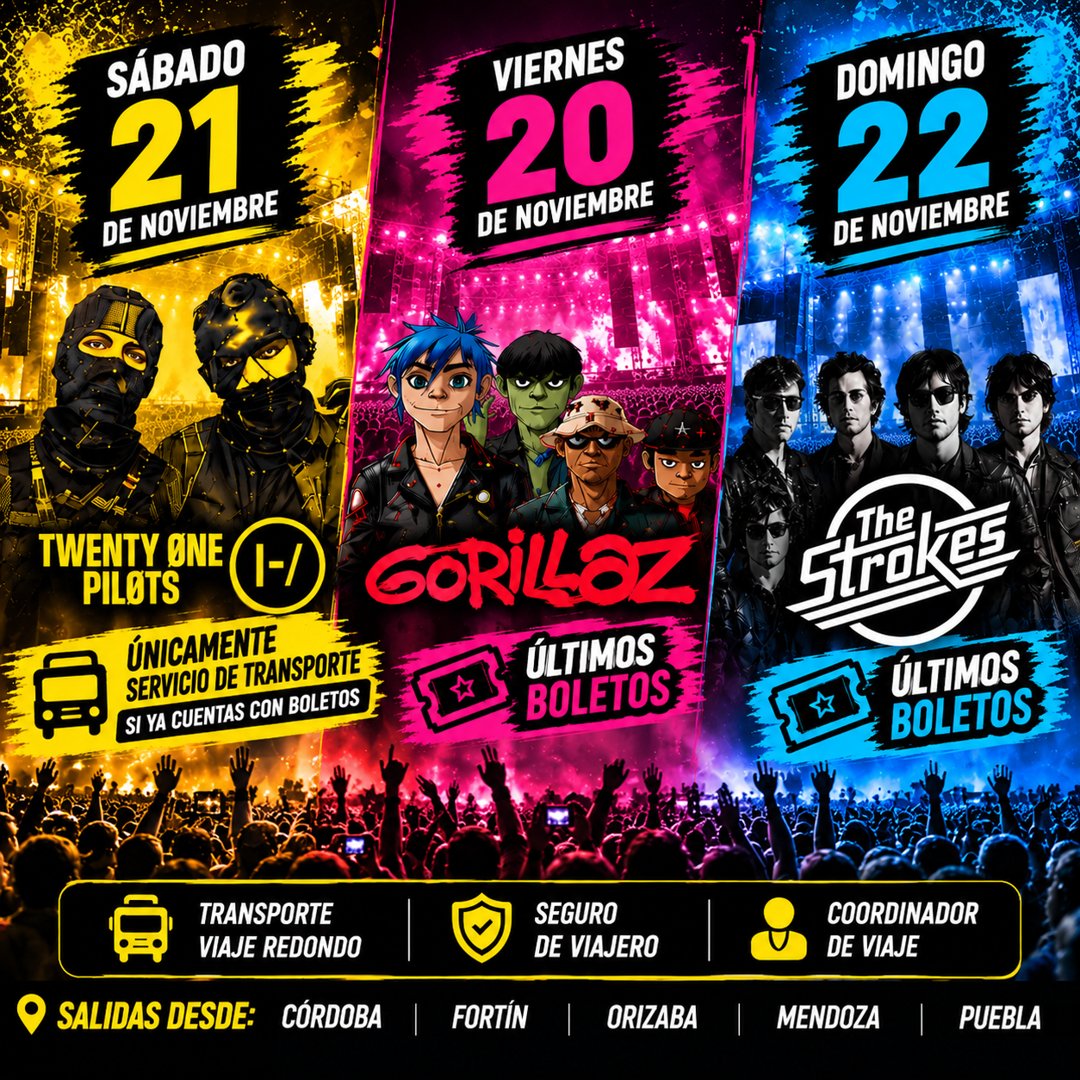 Anuncio de B-Travel's Orizaba: paquete de boleto y transporte al Corona Capital