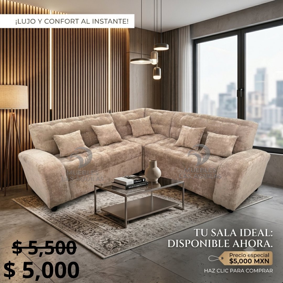 Anuncio de Muebles Las Águilas: Sala de diseño moderno