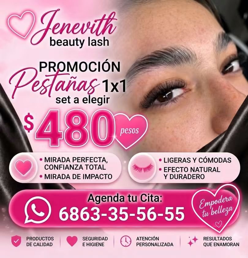 Anuncio de jenevith lash studio: pestañas 1x1