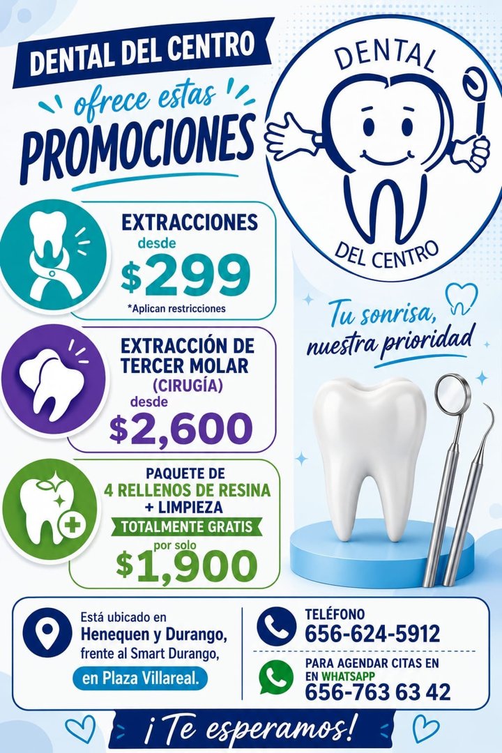Anuncio de Dental del centro henequén: extracciones y rellenos dentales
