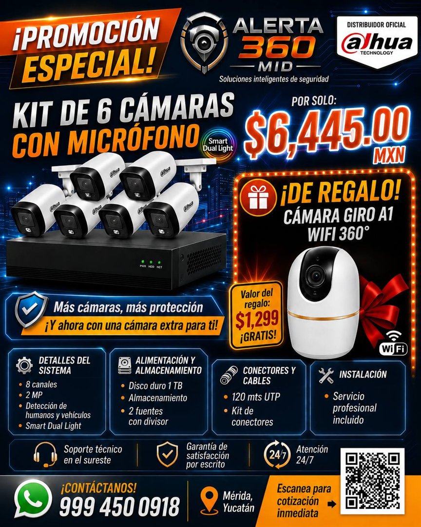 Anuncio de Alerta 360 MID: Kit de cámaras con micrófono