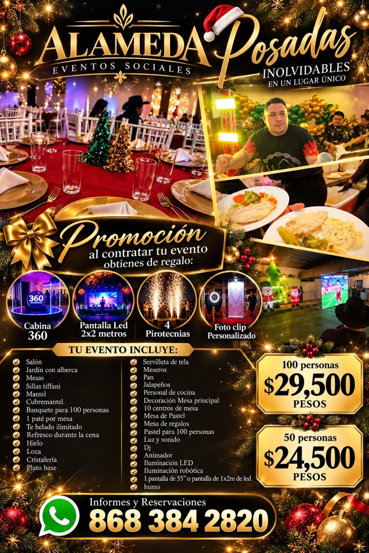 Anuncio de Alameda Eventos Sociales: Posadas para eventos sociales