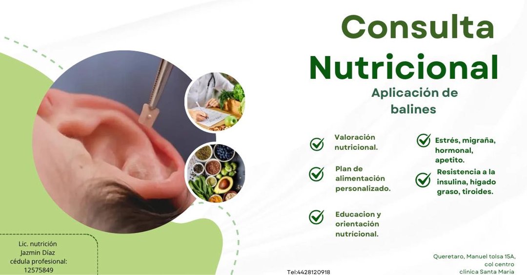 Anuncio de Nutrición y auriculoterapia