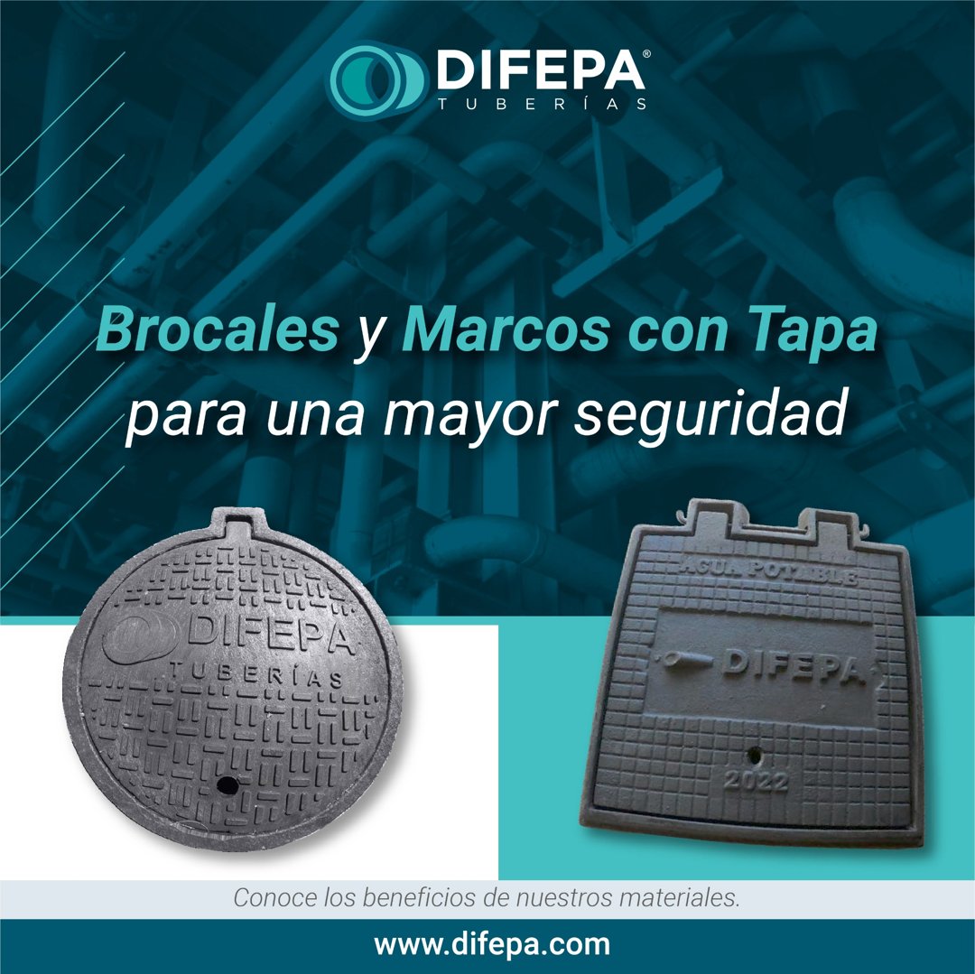 Anuncio de Difepa Tuberias: Brocales y Marcos con Tapa