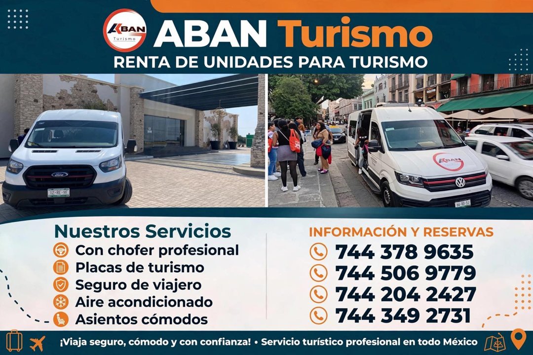 Anuncio de Turismo A-BAN Renta de unidades: renta de unidades para turismo