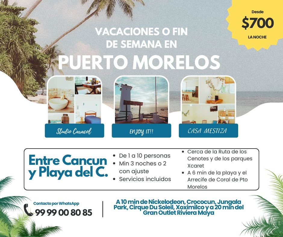 Anuncio de Coral Reef Puerto Morelos: Hospedaje