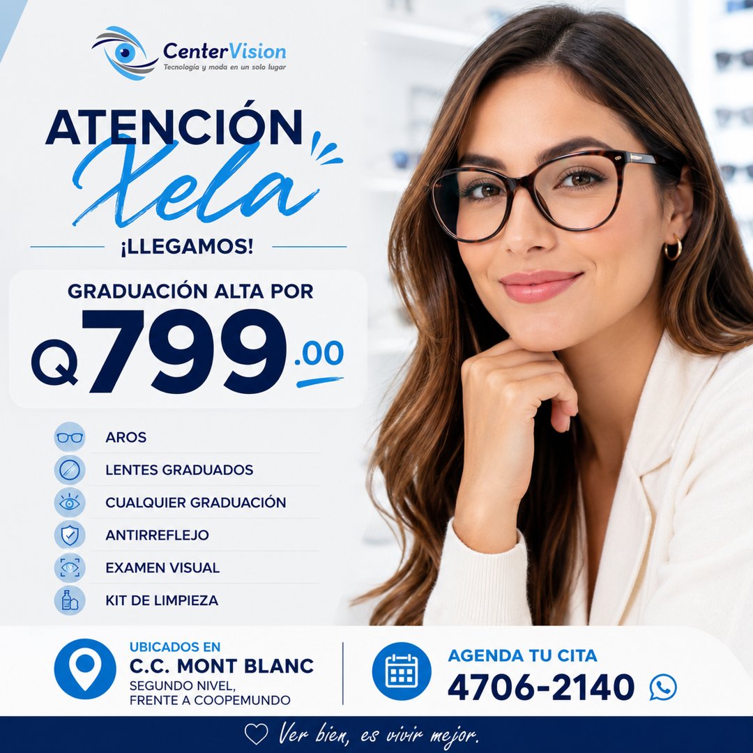 Anuncio de Center Vision: lentes graduados